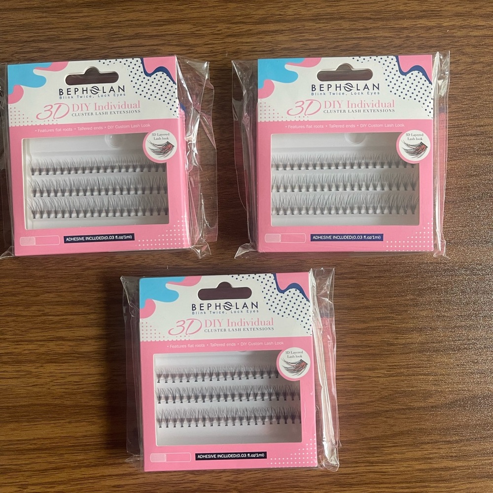 3 BEPHOLAN Individual False Eyelash brand new in box